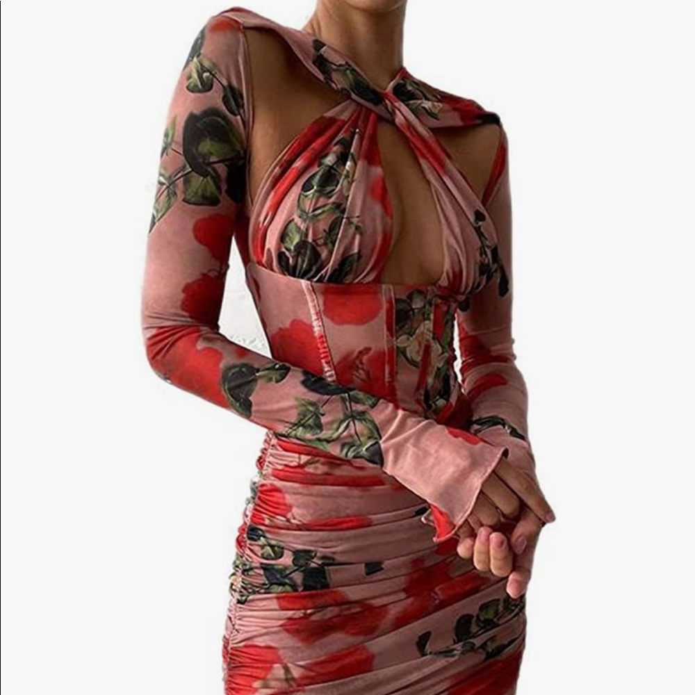 Miqil Rose Corset Dress